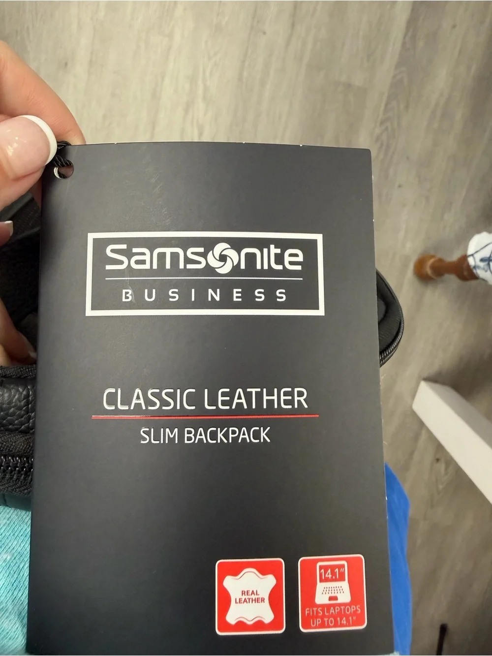 Samsonite classic Black Leather Slmim Backpack